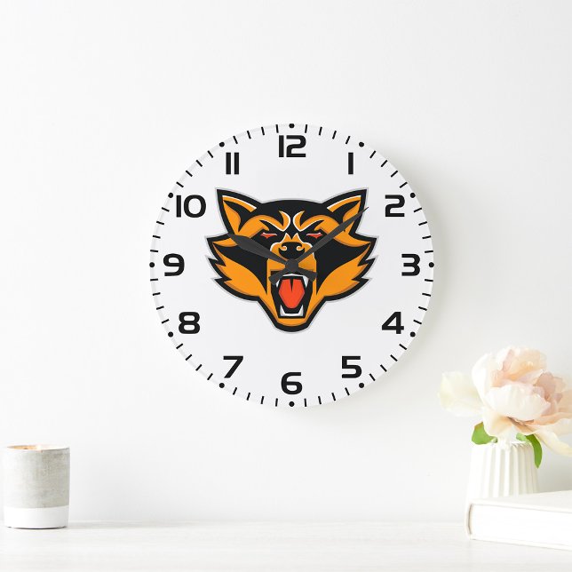 Fierce Raccoon Mascot fet Vild Animal Graphic Stor Klocka (Skapare uppladdad)