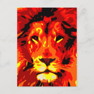 Fierce Red Lejon Vykort