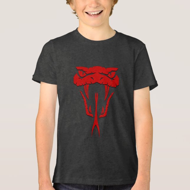 Fierce Red Snake Ansikte Bella+Canvas Youth T Shirt (Framsida)