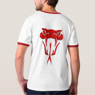 Fierce Red Snake Ansikte Ringer T-Shirt