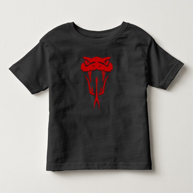 Fierce Red Snake Ansikte Småbarn Bra Jersey T-Shir T Shirt (Framsida)