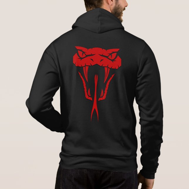 Fierce Red Snake Ansikte Unisex Zip-Up T Shirt (Baksida)