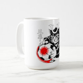 Fierce Samurai Cat Mug - For Soccer Warriors Kaffemugg