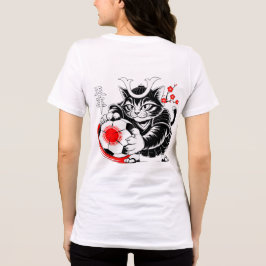 Fierce Samurai Cat Soccer Japanese Warrior Sports T Shirt