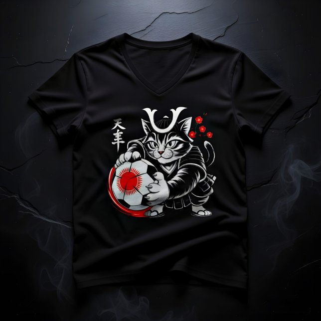 Fierce Samurai Cat Soccer T-shirt for Women (Skapare uppladdad)