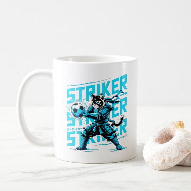 Fierce Samurai Cat Striker Mug Kaffemugg (Med munk)