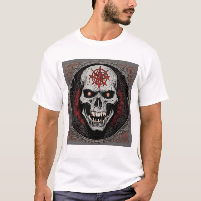 Fierce Skull och Crossbone Sten & Roll T-Shirt De (Framsida)