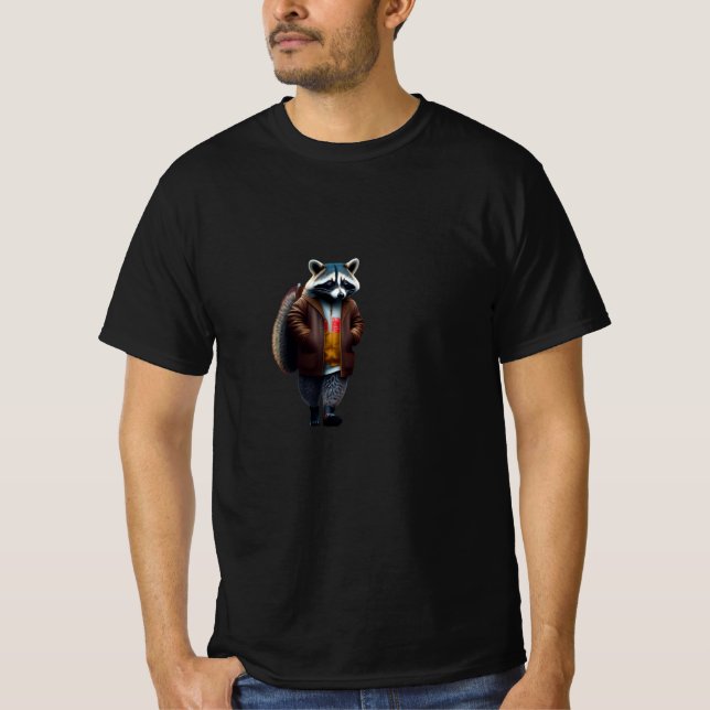 Fierce Squirrel i Leather Jacka T Shirt (Framsida)