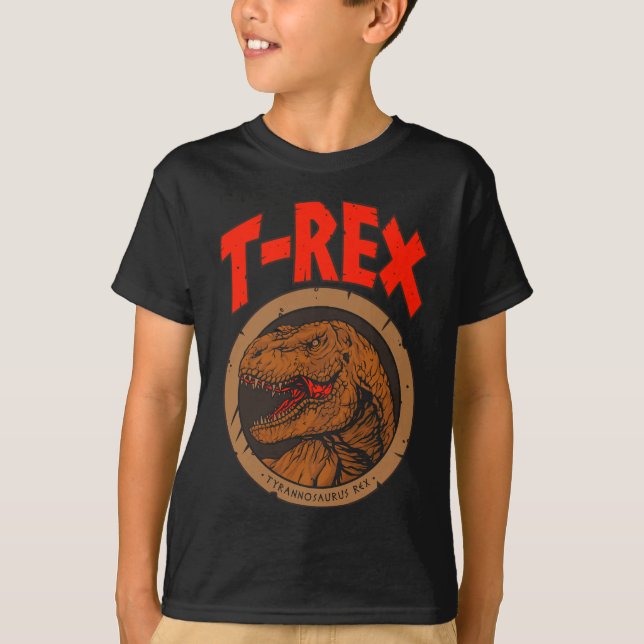 Fierce T-Rex Tyrannosaurus Rex Dinosaur T Shirt (Framsida)