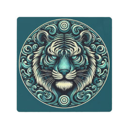 Fierce Teal Tiger