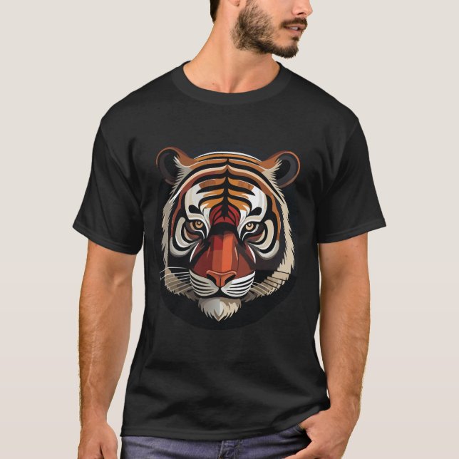 Fierce Tiger Ansikte T Shirt (Framsida)