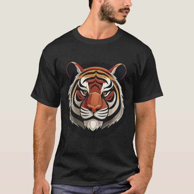 Fierce Tiger Ansikte T Shirt (Framsida)