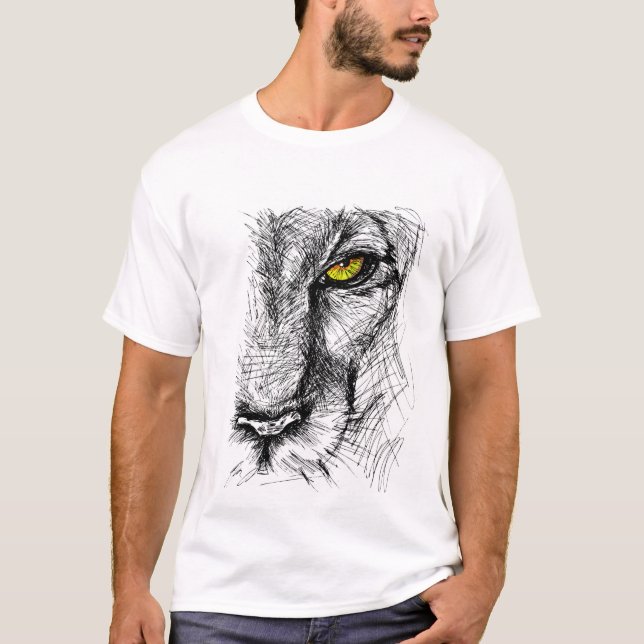 "Fierce Tiger Ansikte" T-Shirt Design (Framsida)