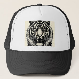 Fierce Tiger Bläck Art - Vild Aesthetic Keps
