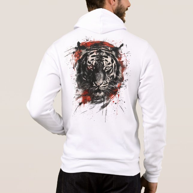 Fierce Tiger Bläck Stänk T Shirt (Baksida)
