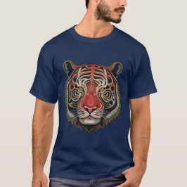 Fierce Tribal Tiger Ansikte T Shirt