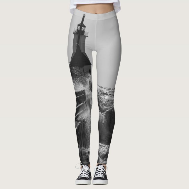 Fierce Vågar vid St Joseph Grayscale Leggings (Framsida)