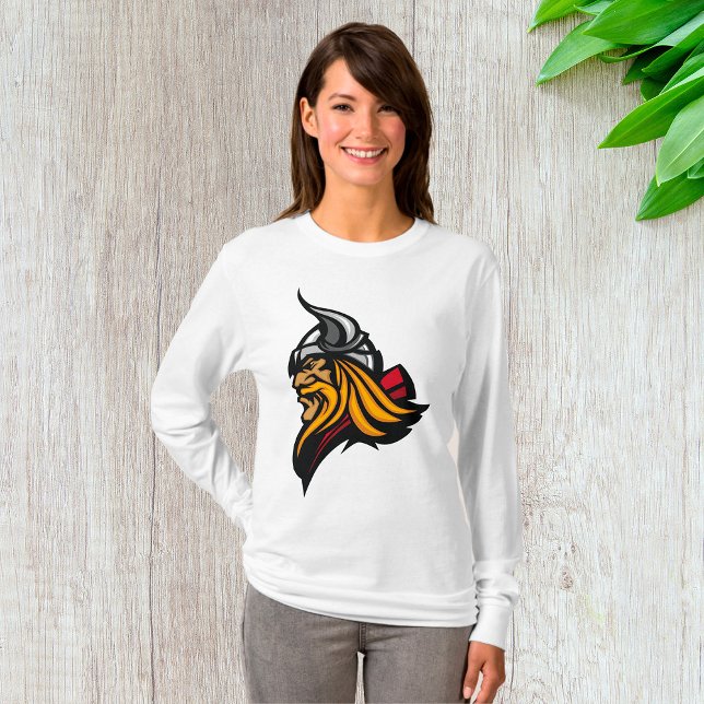 Fierce Viking Warrior Head Norse Helmet och Beard T Shirt (Skapare uppladdad)