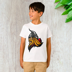 Fierce Viking Warrior Head Norse Helmet och Beard T Shirt