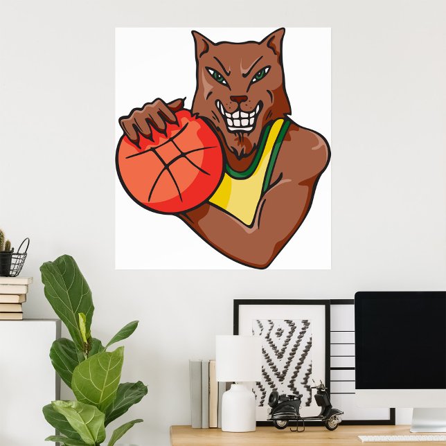 Fierce Wildcat Basketball Mascot Poster (Skapare uppladdad)