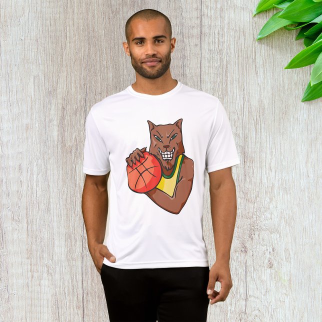 Fierce Wildcat Basketball Mascot T Shirt (Skapare uppladdad)