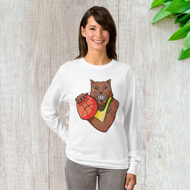 Fierce Wildcat Basketball Mascot T Shirt (Skapare uppladdad)