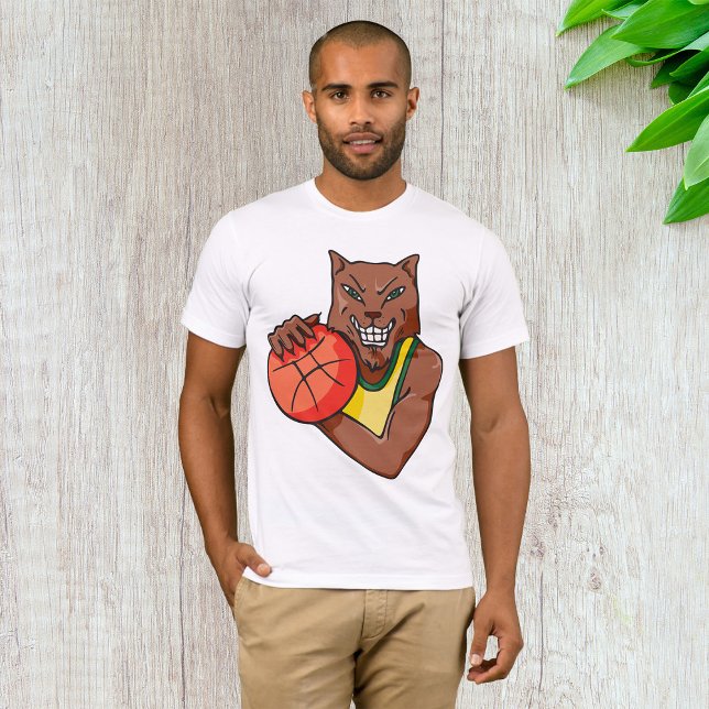 Fierce Wildcat Basketball Mascot T Shirt (Skapare uppladdad)