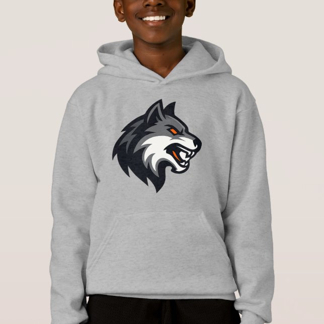 Fierce Wolf Head Mascot Logo – Bold Animal Graphic T Shirt (Framsida)