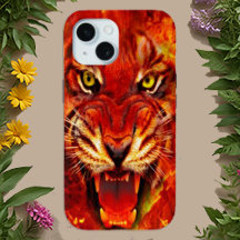 Fierery Roaring Tiger Art