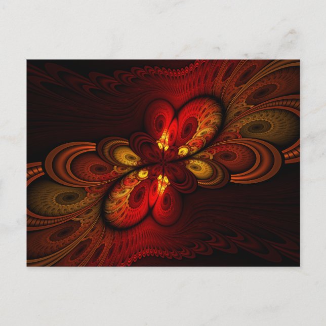 Fieri Abstrakt Fractal Art Vykort (Framsida)