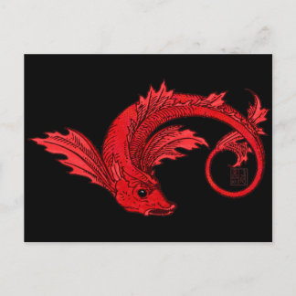 Fieris Red Flies Elemental Fish Vykort