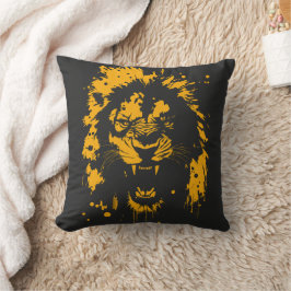Fierös lejon stänk art kudde