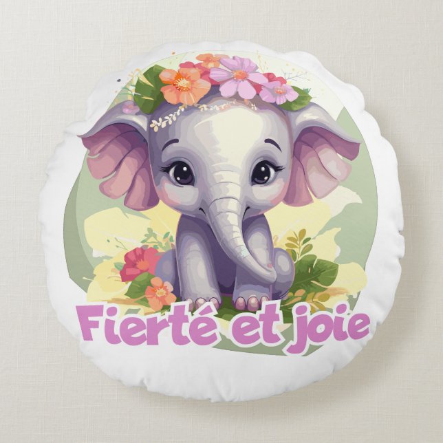 Fierté et joie rund kudde (Framsidan)