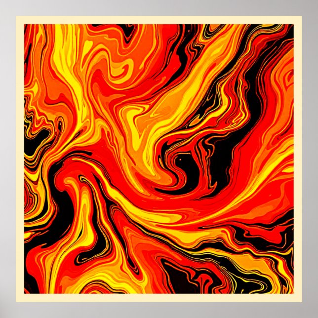 Fiery Abstract Swirls of Emotion Poster (Framsidan)
