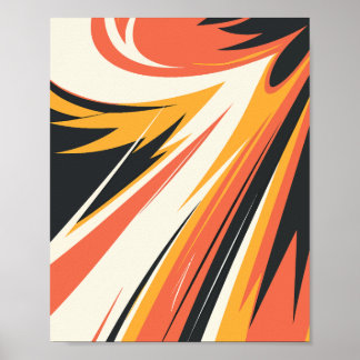 Fiery Abstrakt Explosion in Warm Tones Poster