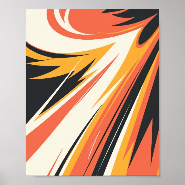 Fiery Abstrakt Explosion in Warm Tones Poster (Framsidan)