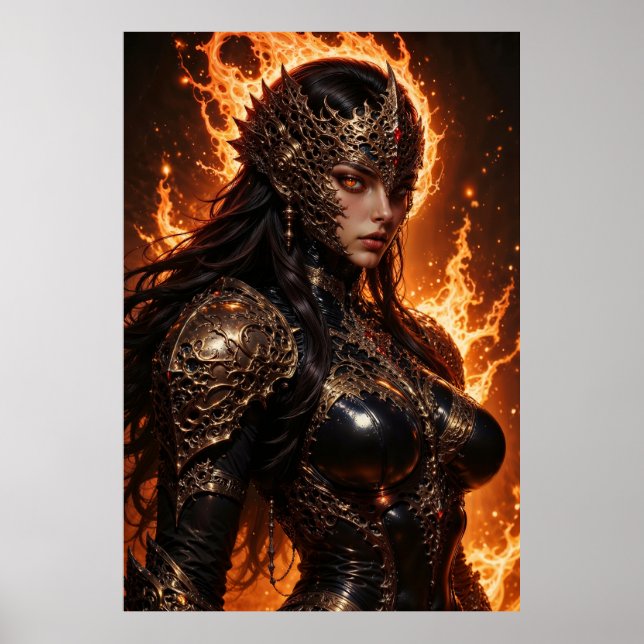 Fiery Amazon Warrior Poster (Framsidan)