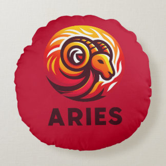 Fiery Astrology-tecken Rund Kudde