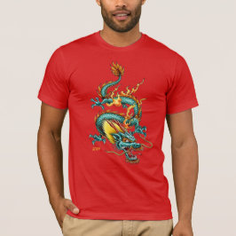 Fiery Blue Dragon of Prosperity China, nyår T Shirt