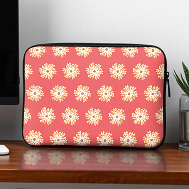 Fiery Bright kaleidoscope Mönster Boho Stil Laptop Fodral (Skapare uppladdad)