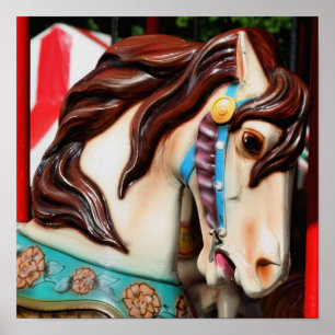 Fiery Carousel Horse Poster
