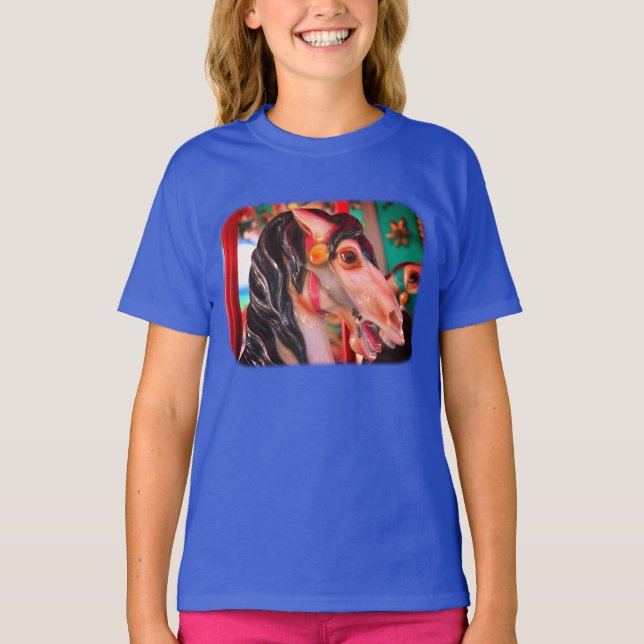 Fiery Carousel Horse T Shirt (Framsida)