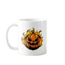 Fiery Carved Halloween Pumpkin Mugg
