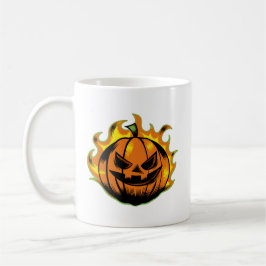Fiery Carved Halloween Pumpkin Mugg