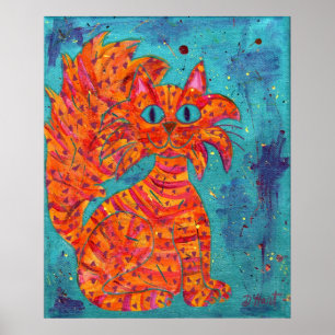 Fiery Cat on Turcos Poster