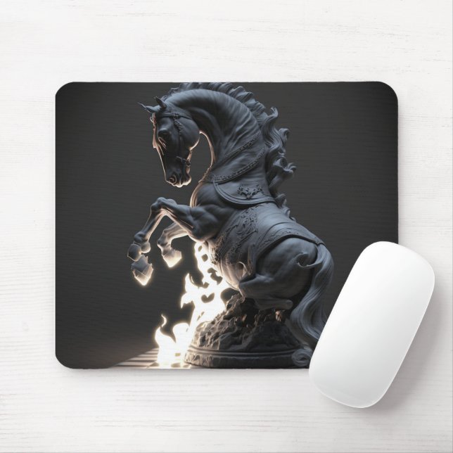 Fiery Chess Knight Mouse Pad Musmatta (Med mus)
