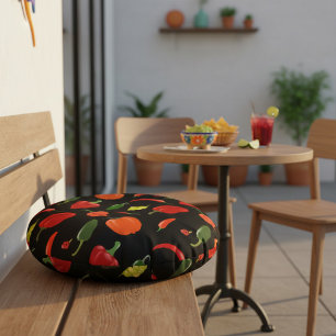 Fiery Chili Pepper Home Decor Rund Kudde