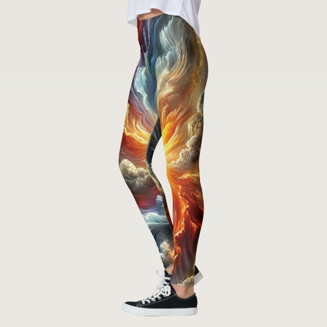 Fiery Cosmic Explosion Women's Leggings (Vänster)