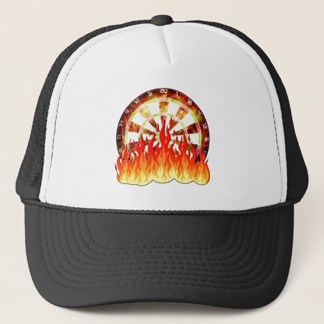 Fiery Dartboard Flames Art Design Keps (Framsida)