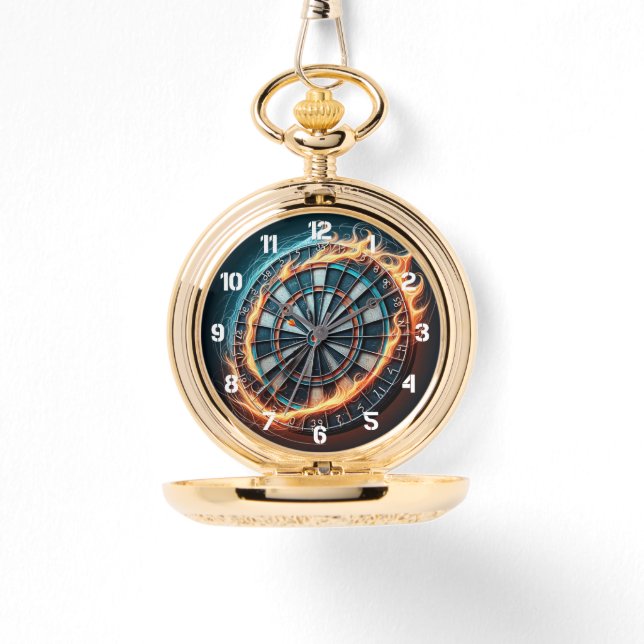 Fiery Dartboard med Bullseye Explosion Armbandsur (Framsida)